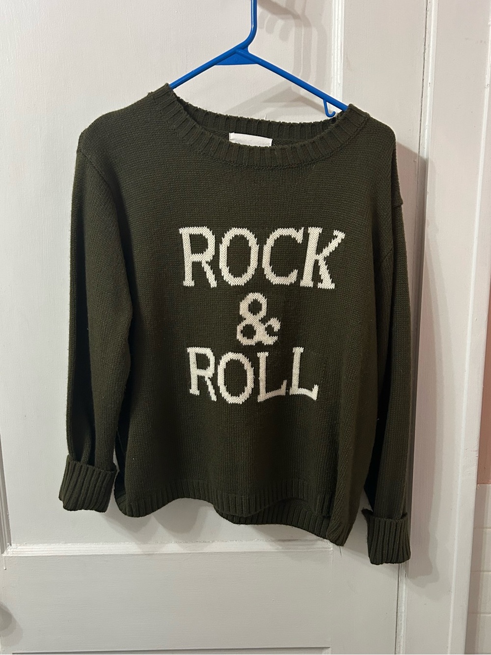 Panache Olive Green 'Rock & Roll' Crew Neck Sweater